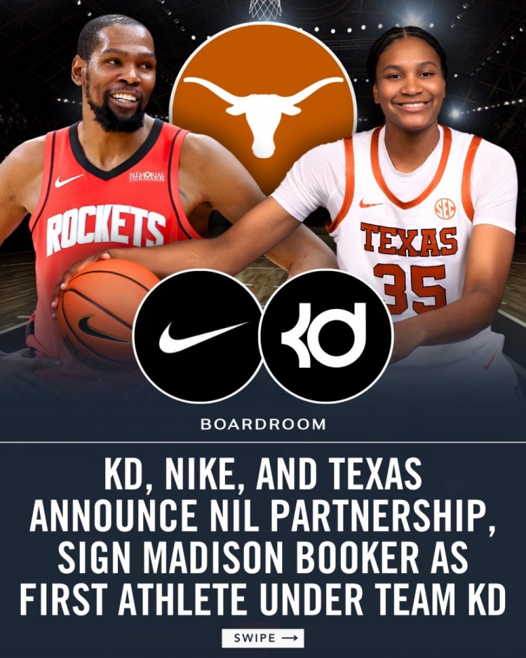 开云真人官网入口-Team KD成立！杜兰特&amp;母校启动NIL计划 签下首位球员麦迪逊·布克